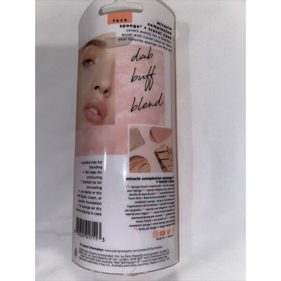 Real Techniques Miracle Complexion Sponge + Travel Sponge Case 01711 New in Box - Picture 3 of 9